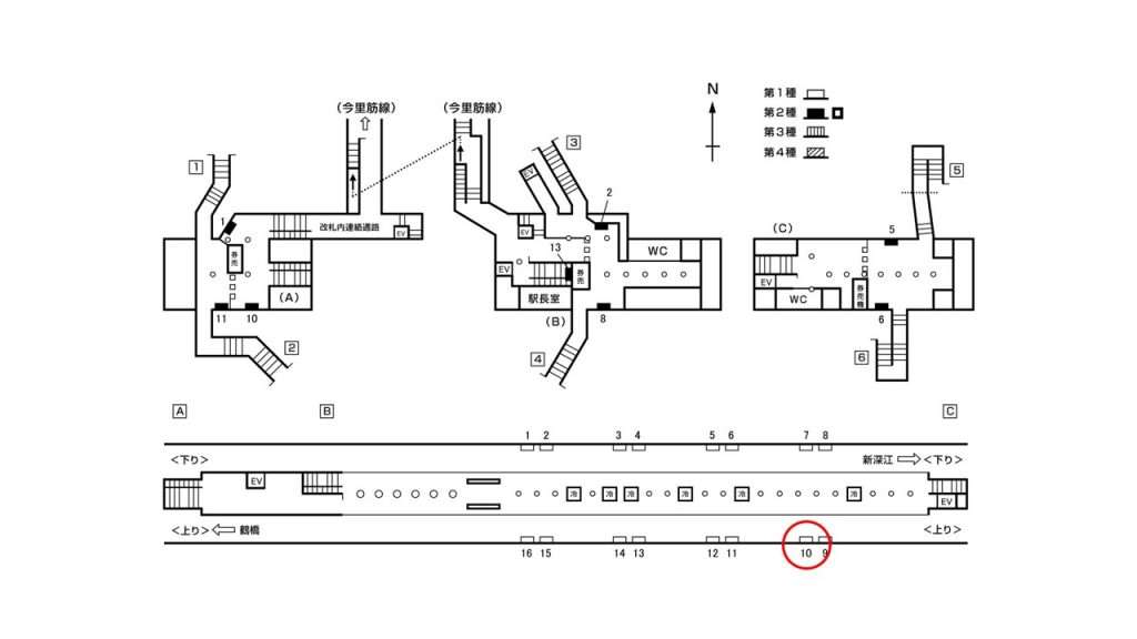 今里駅構内図1-10