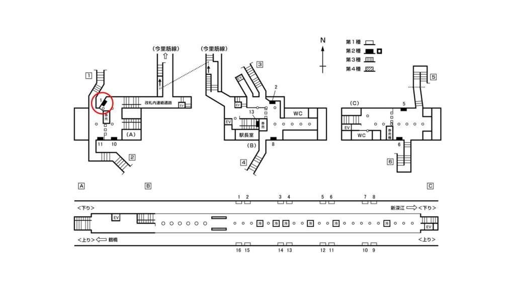 今里駅構内図2-1