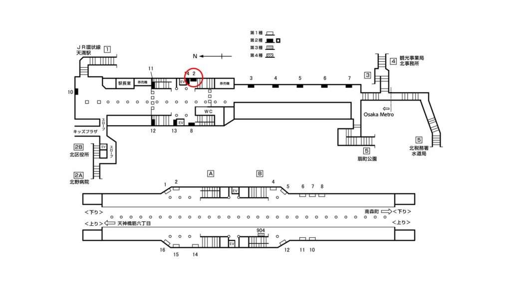 扇町駅構内図2-2