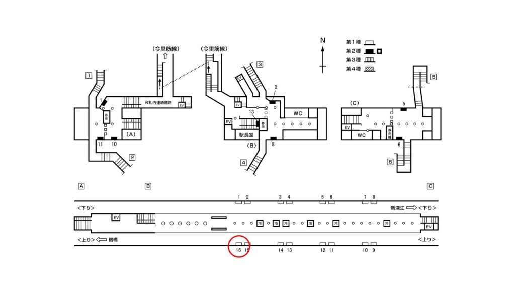 今里駅構内図1-16