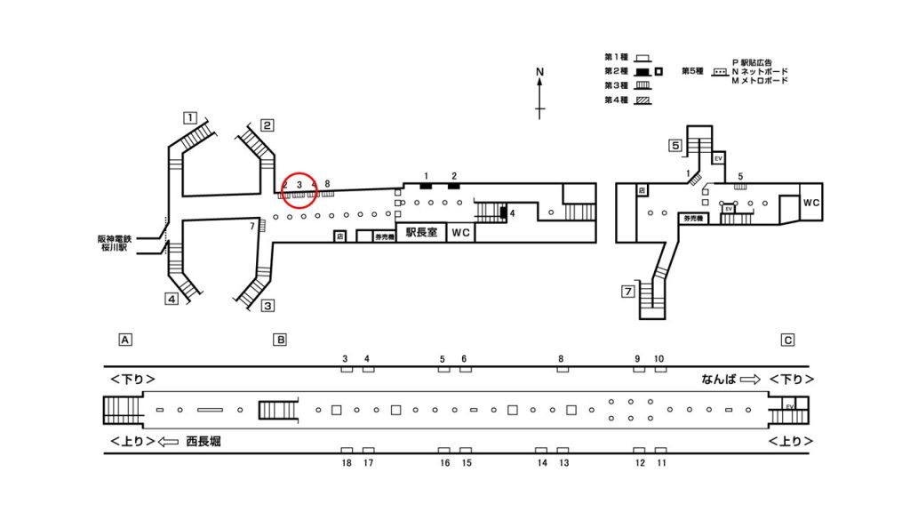 桜川駅構内図3-3