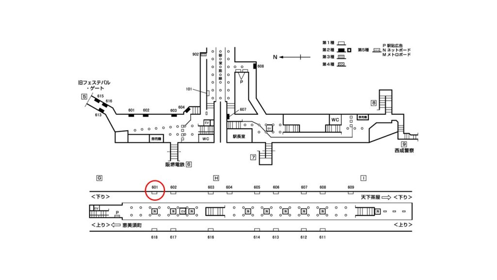 動物園前駅構内図1-601