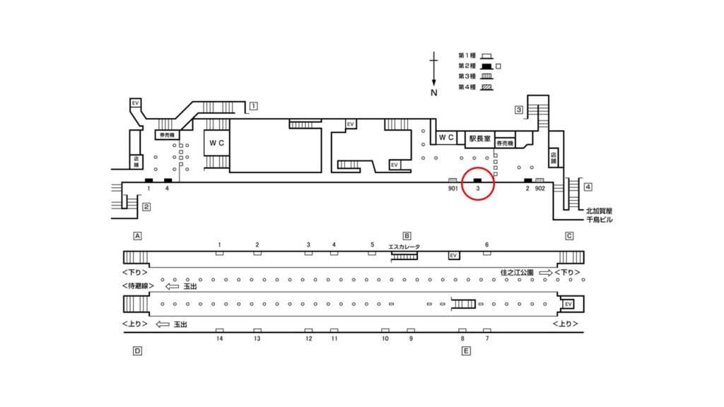 北加賀屋駅構内図_2-3