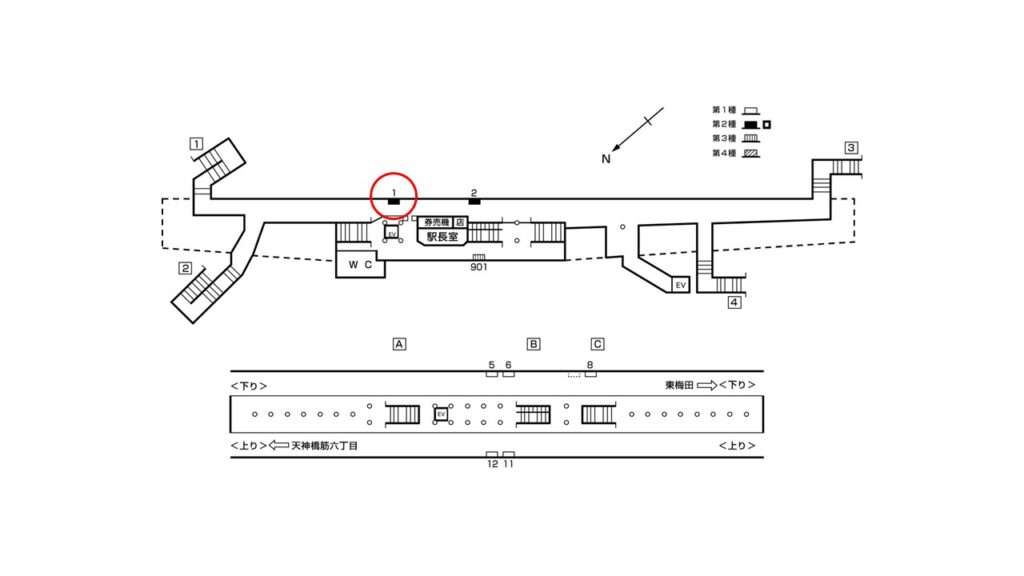 中崎町駅構内図_2-1